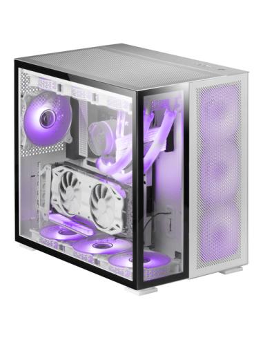 Mars Gaming MC-Nova, Torre Gaming Custom XXL E-ATX Aluminio, Doble Ventana Completa Cristal Templado, Estructura Modular Doble C