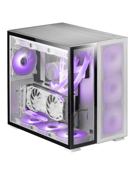 Mars Gaming MC-Nova, Torre Gaming Custom XXL E-ATX Aluminio, Doble Ventana Completa Cristal Templado, Estructura Modular Doble C