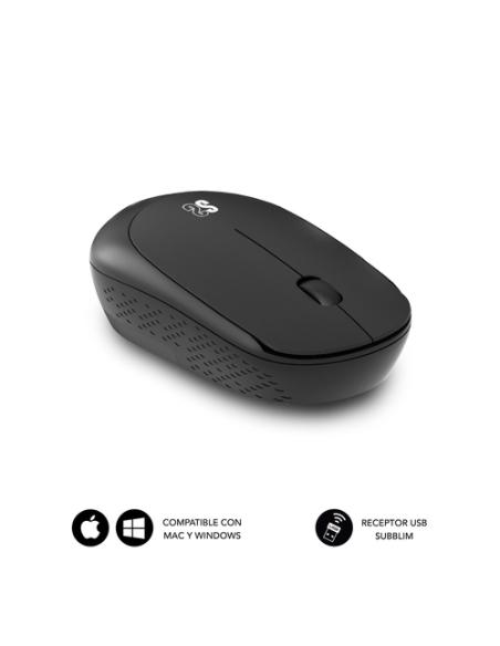 SUBBLIM Alfombrilla con Ratón Harmony Pack Mousepad XL + Wireless Mouse Black