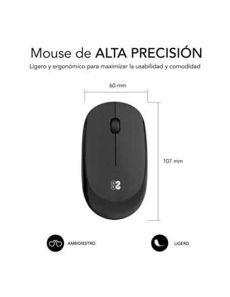 SUBBLIM Alfombrilla con Ratón Harmony Pack Mousepad XL + Wireless Mouse Black