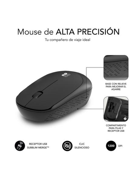 SUBBLIM Alfombrilla con Ratón Harmony Pack Mousepad XL + Wireless Mouse Black