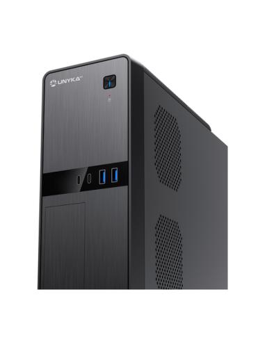 UNYKAch Caja Ordenador Micro ATX UK2011 Con Fuente de Alimentación SFX de 450W incluida, 2 Conectores USB 3.0 y 2 Conectores Typ