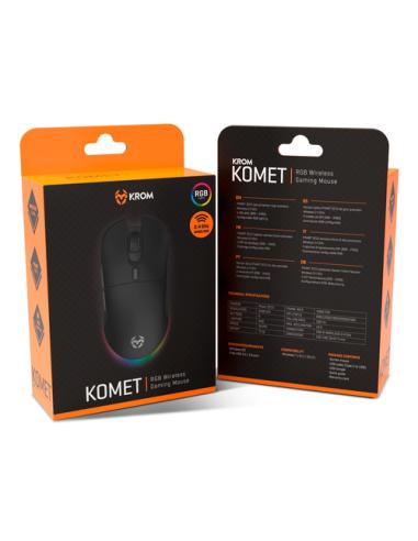 Krom KOMET ratón Juego RF inalámbrico Óptico 2400 DPI