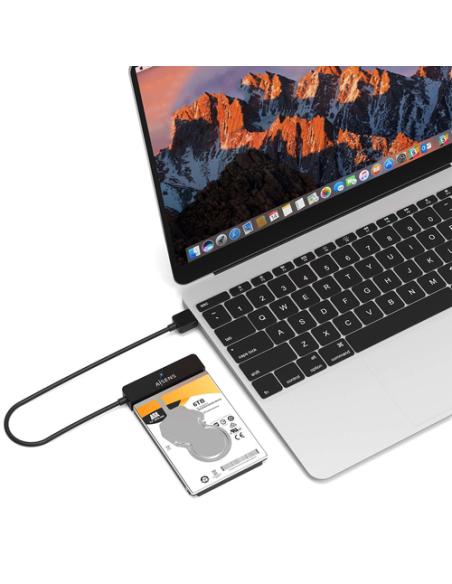 AISENS Adaptador SATA a USB-A USB3.0/USB3.1 Gen1 para Discos Duros 2.5″, Negro