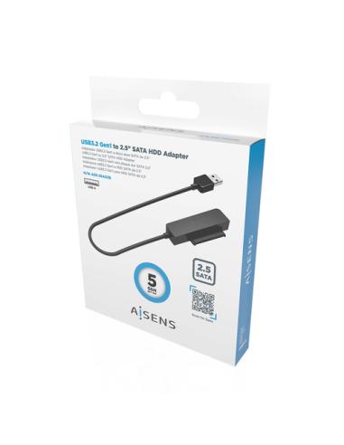 AISENS Adaptador SATA a USB-A USB3.0/USB3.1 Gen1 para Discos Duros 2.5″, Negro