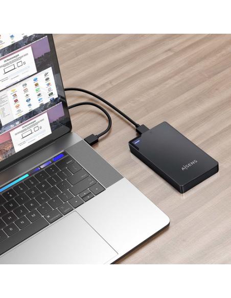 AISENS Caja Externa 2,5″ 9.5mm SATA a USB 3.0/USB3.1 Gen1, Negra