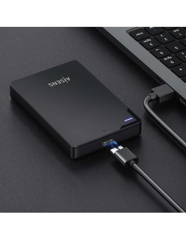 AISENS Caja Externa 2,5″ 9.5mm SATA a USB 3.0/USB3.1 Gen1, Negra