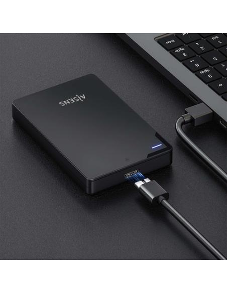 AISENS Caja Externa 2,5″ 9.5mm SATA a USB 3.0/USB3.1 Gen1, Negra