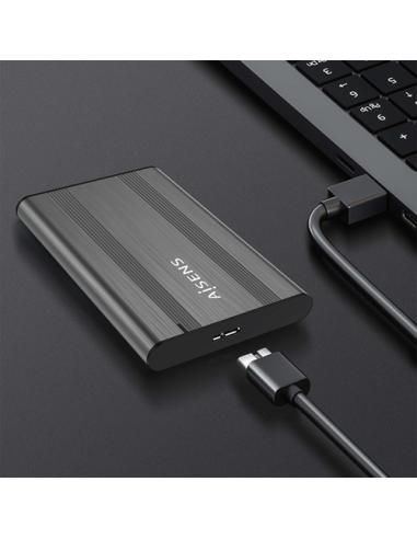 AISENS Caja Externa 2,5″ 9.5mm SATA a USB 3.0/USB3.1 Gen1, Gris