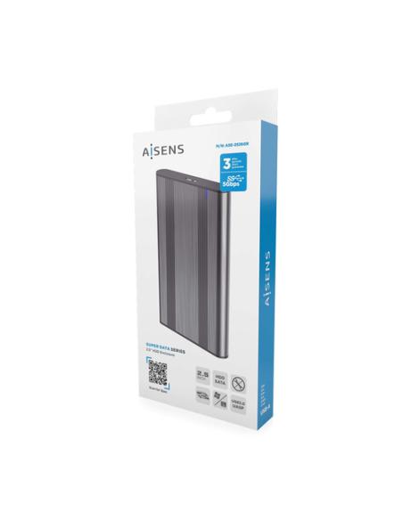 AISENS Caja Externa 2,5″ 9.5mm SATA a USB 3.0/USB3.1 Gen1, Gris