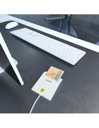 AISENS Lector de Tarjeta Inteligente DNI, Blanco