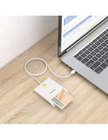 AISENS Lector de Tarjeta Inteligente DNI, Blanco