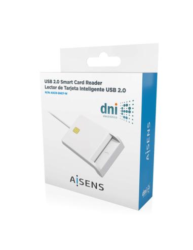 AISENS Lector de Tarjeta Inteligente DNI, Blanco