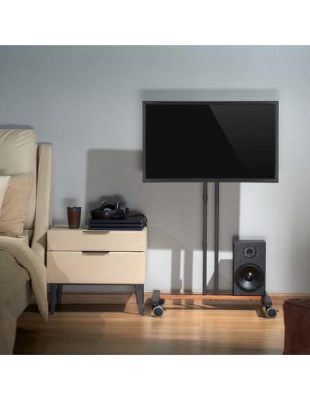 AISENS Soporte de Suelo ECO con Rueda para Monitor/Tv 35Kg de 32-55, Negro