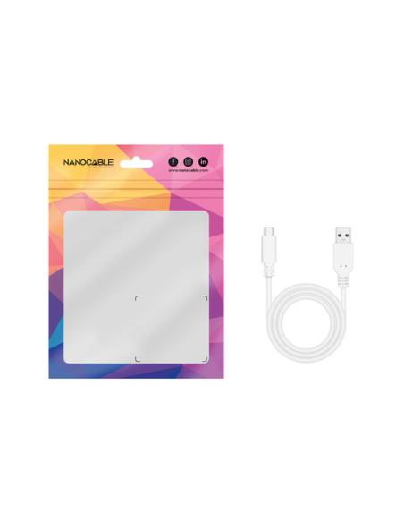 Nanocable Cable USB 3.1, Gen2 10 Gbps 3A, tipo USB-C/M-A/M, Blanco, 1.5 m