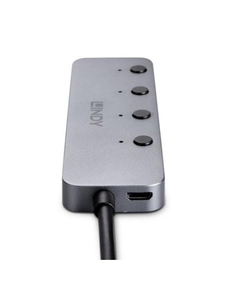 Lindy 43383 hub de interfaz USB 3.2 Gen 1 (3.1 Gen 1) Type-C 5000 Mbit/s Gris