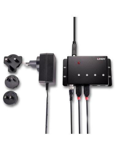 Lindy 43374 hub de interfaz USB 3.2 Gen 1 (3.1 Gen 1) Type-B 5000 Mbit/s Negro