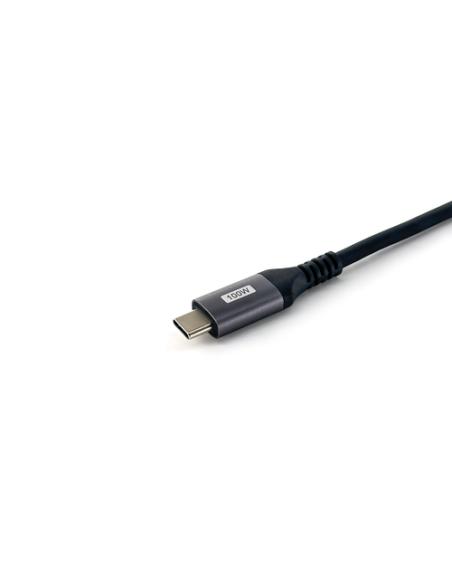 Equip Cable USB 2.0 C a C en ángulo de 90°, M/M, 3,0 m, PD 100 W, negro