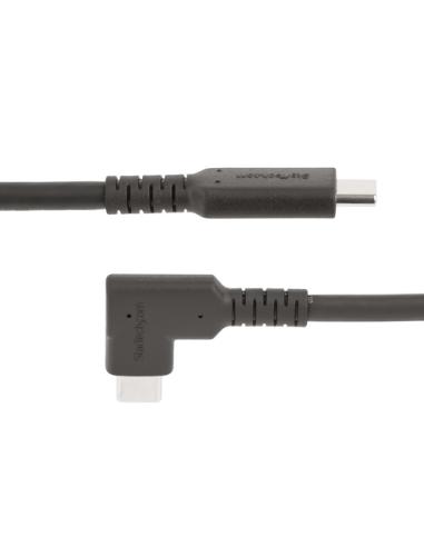 StarTech.com Cable USB-C de 1m - Acodado - USB 10 Gbps - Entrega de Alimentación de 100W (5A) - Modo Alt. de DP 8K 60 Hz / 4K 14