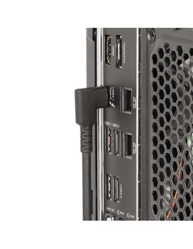 StarTech.com Cable USB-C de 1m - Acodado - USB 10 Gbps - Entrega de Alimentación de 100W (5A) - Modo Alt. de DP 8K 60 Hz / 4K 14