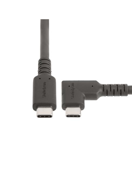 StarTech.com Cable USB-C de 50cm - Acodado - USB 10 Gbps - Entrega de Alimentación de 100W (5A) - Modo Alt. de DP 8K 60 Hz / 4K 