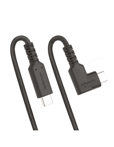 StarTech.com Cable USB-C de 50cm - Acodado - USB 10 Gbps - Entrega de Alimentación de 100W (5A) - Modo Alt. de DP 8K 60 Hz / 4K 