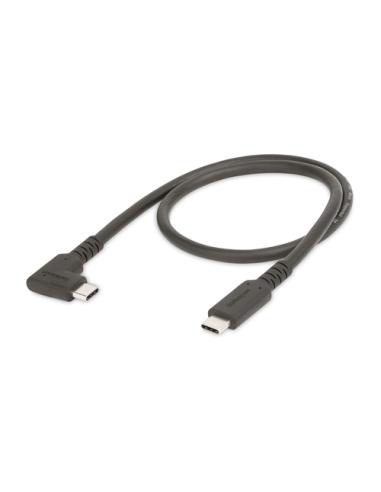StarTech.com Cable USB-C de 50cm - Acodado - USB 10 Gbps - Entrega de Alimentación de 100W (5A) - Modo Alt. de DP 8K 60 Hz / 4K 
