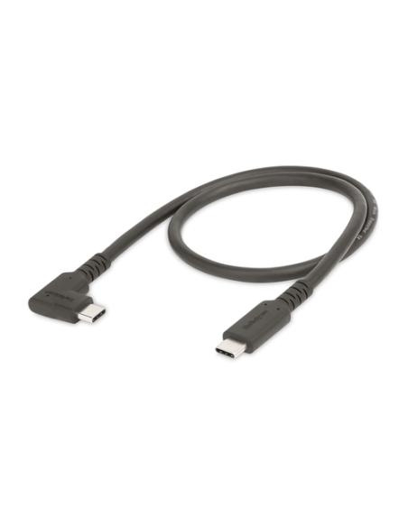 StarTech.com Cable USB-C de 50cm - Acodado - USB 10 Gbps - Entrega de Alimentación de 100W (5A) - Modo Alt. de DP 8K 60 Hz / 4K 