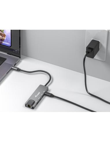 Equip Adaptador multifunción USB-C 5 en 1, HDMI , Gigabit LAN, USB 3.2 GEN1, 100W USB PD