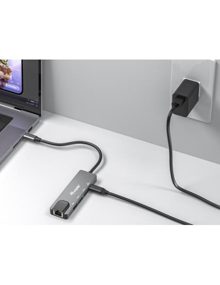 Equip Adaptador multifunción USB-C 5 en 1, HDMI , Gigabit LAN, USB 3.2 GEN1, 100W USB PD