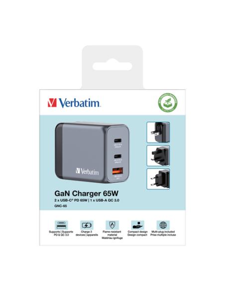 Verbatim GNC-65 Universal Negro, Gris Corriente alterna Carga rápida Interior