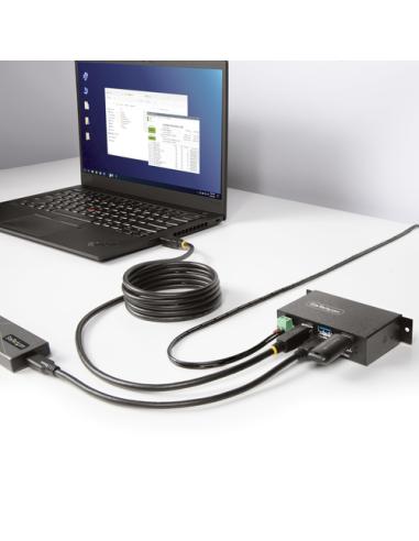 StarTech.com Hub USB Industrial de 4 Puertos Gestionado - Servicio Pesado - Caja de Metal - Protección ESD y Sobretensión - Mont