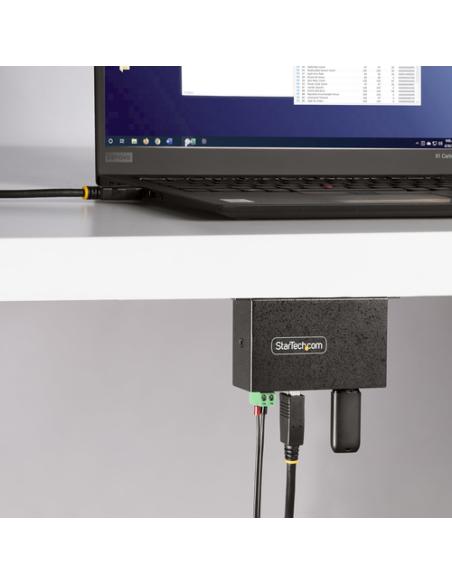StarTech.com Hub USB Industrial de 4 Puertos Gestionado - Servicio Pesado - Caja de Metal - Protección ESD y Sobretensión - Mont