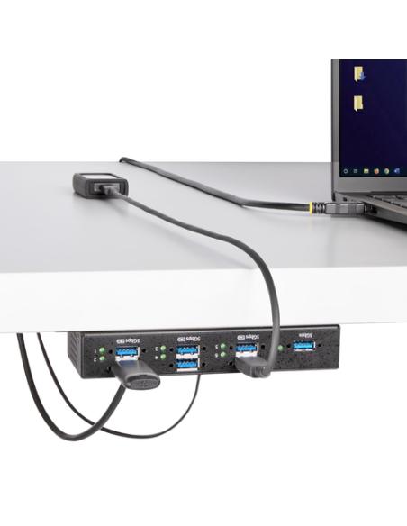 StarTech.com Hub USB Industrial de 7 Puertos Gestionado - Servicio Pesado - Caja de Metal - Protección ESD y Sobretensión - Mont