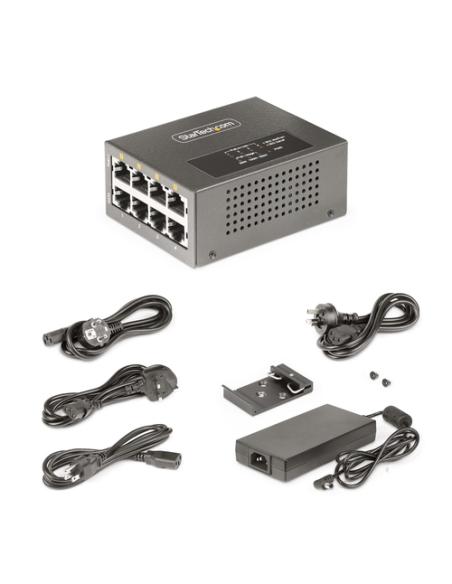 StarTech.com Switch PoE / PoE+ / PoE++ 802.3af/802.3at/802.3bt de 4 Puertos - 95W - 160W de Capacidad de Potencia - Inyector Pow