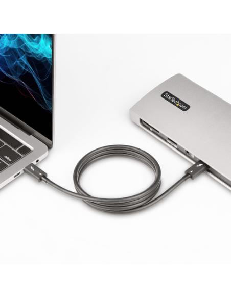 StarTech.com Cable de 1m Thunderbolt 4 - 40Gbps - PD 100W - Vídeo 4K/8K - Cable Thunderbolt 4 con Certificación Intel - Compatib