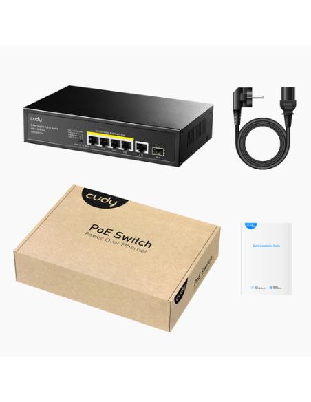 Cudy GS1005PTS1 switch Gigabit Ethernet (10/100/1000) Energía sobre Ethernet (PoE) Negro