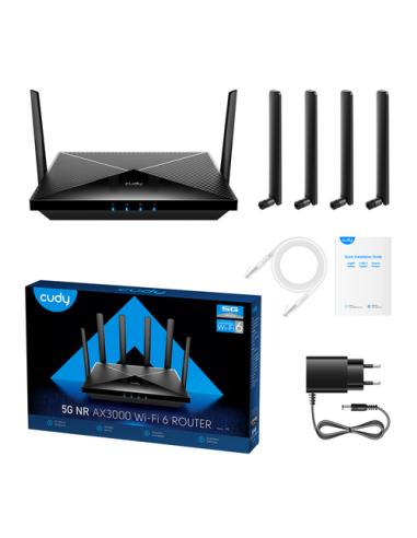 Cudy P5 router inalámbrico Gigabit Ethernet Doble banda (2,4 GHz / 5 GHz) 5G Negro