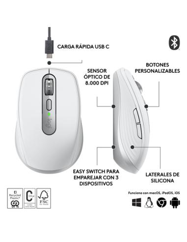 Logitech 910-006930 ratón Oficina mano derecha RF Wireless + Bluetooth Laser 8000 DPI