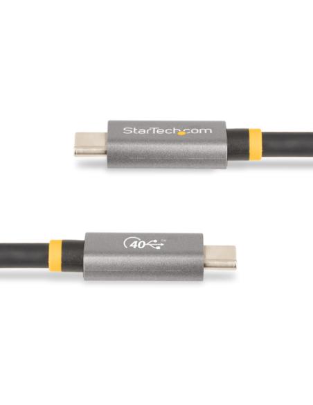 StarTech.com Cable USB4 de 1m - Cable USB-C Certificado USB-IF 40Gbps - Cable USB Tipo C - Power Delivery PD de 100W 5A - Modo A