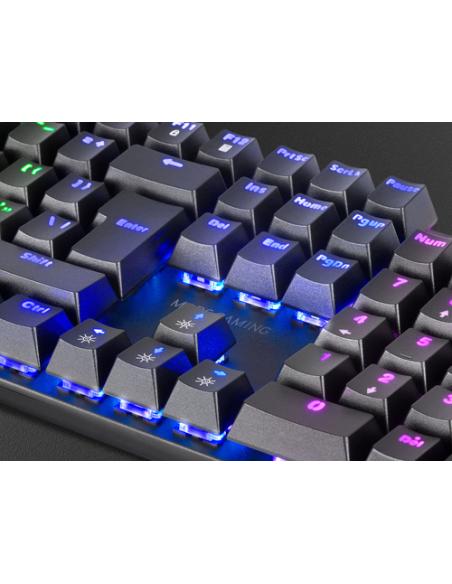 Mars Gaming MK422 Negro, Teclado Mecánico Gaming RGB, Antighosting, Switch Mecánico Rojo, Idioma Italiano