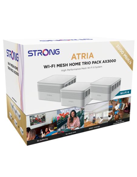 Strong MESHTRIAX3000 sistema Wi-Fi Mesh (Wi-Fi en malla) Doble banda (2,4 GHz / 5 GHz) Wi-Fi 6 (802.11ax) Blanco 3 Interno