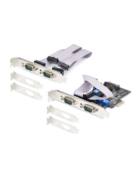 StarTech.com Tarjeta Serie PCI Express de 4 Puertos DB9 - Serial RS232/RS422/RS485 - TAA - UART 16C1050 - ESD de Nivel 4 - con B