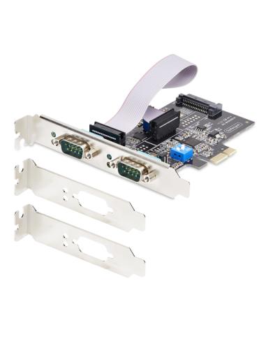 StarTech.com Tarjeta Serie PCIe de 2 Puertos - Tarjeta Serial PCI Express de 2 Puertos DB9 RS232/RS422/RS485 -Incluye Brackets d