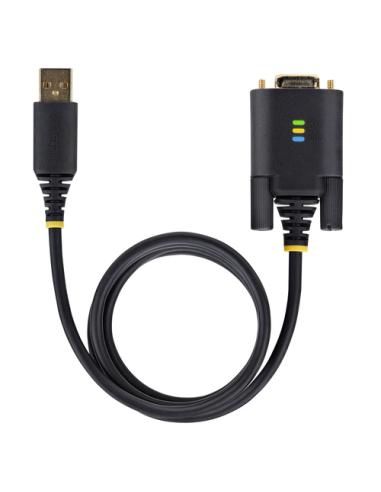 StarTech.com Cable Adaptador USB a Serie de 1m - Serial - Retención COM - FTDI - Adaptador USB-A a DB9 RS232 - con Tornillos DB9