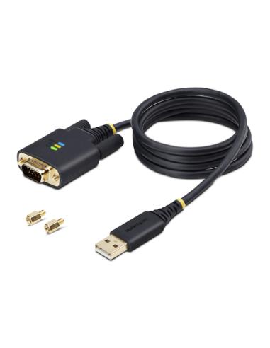 StarTech.com Cable Adaptador USB a Serie de 1m - Serial - Retención COM - FTDI - Adaptador USB-A a DB9 RS232 - con Tornillos DB9