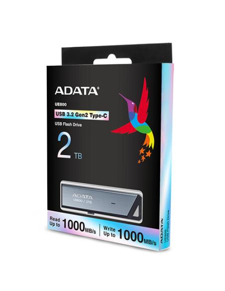 ADATA AELI-UE800-2T-CSG unidad flash USB 2 TB USB Tipo C 3.2 Gen 2 (3.1 Gen 2) Plata