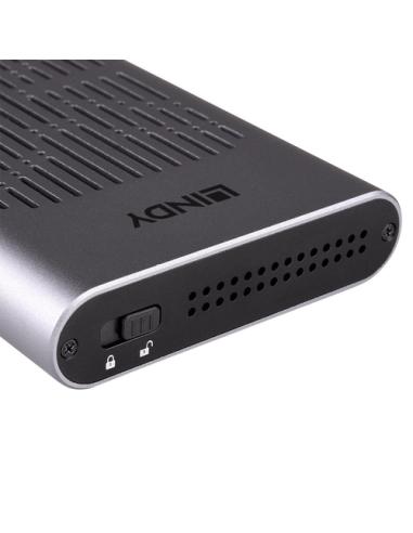 Lindy 43382 caja para disco duro externo Caja externa para unidad de estado sólido (SSD) Plata M.2