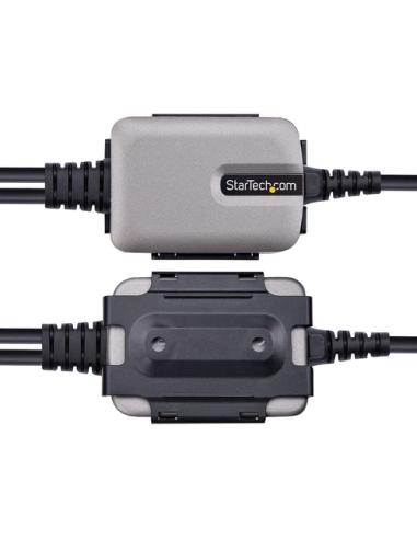 StarTech.com 2P6FFC-USB-SERIAL cambiador de género para cable USB-A 2 x DB-9 RS-232 Negro, Gris
