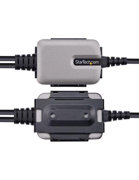 StarTech.com 2P6FFC-USB-SERIAL cambiador de género para cable USB-A 2 x DB-9 RS-232 Negro, Gris